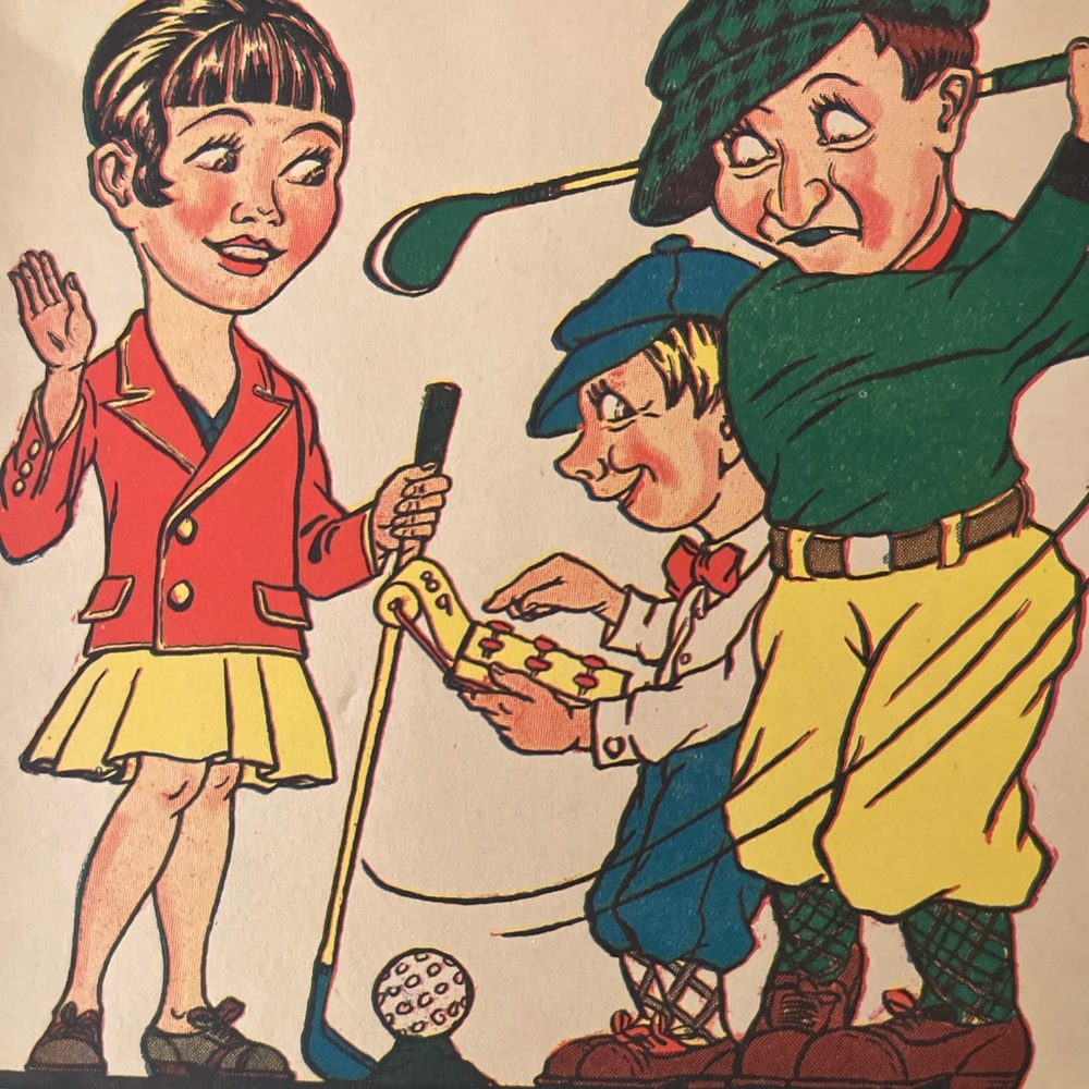 Vintage Golf Cartoon Print